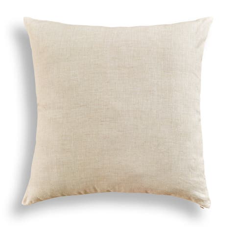 Linen Throw Pillow Cover with Invisible Zipper, 20 x 20 Inches - Montauk