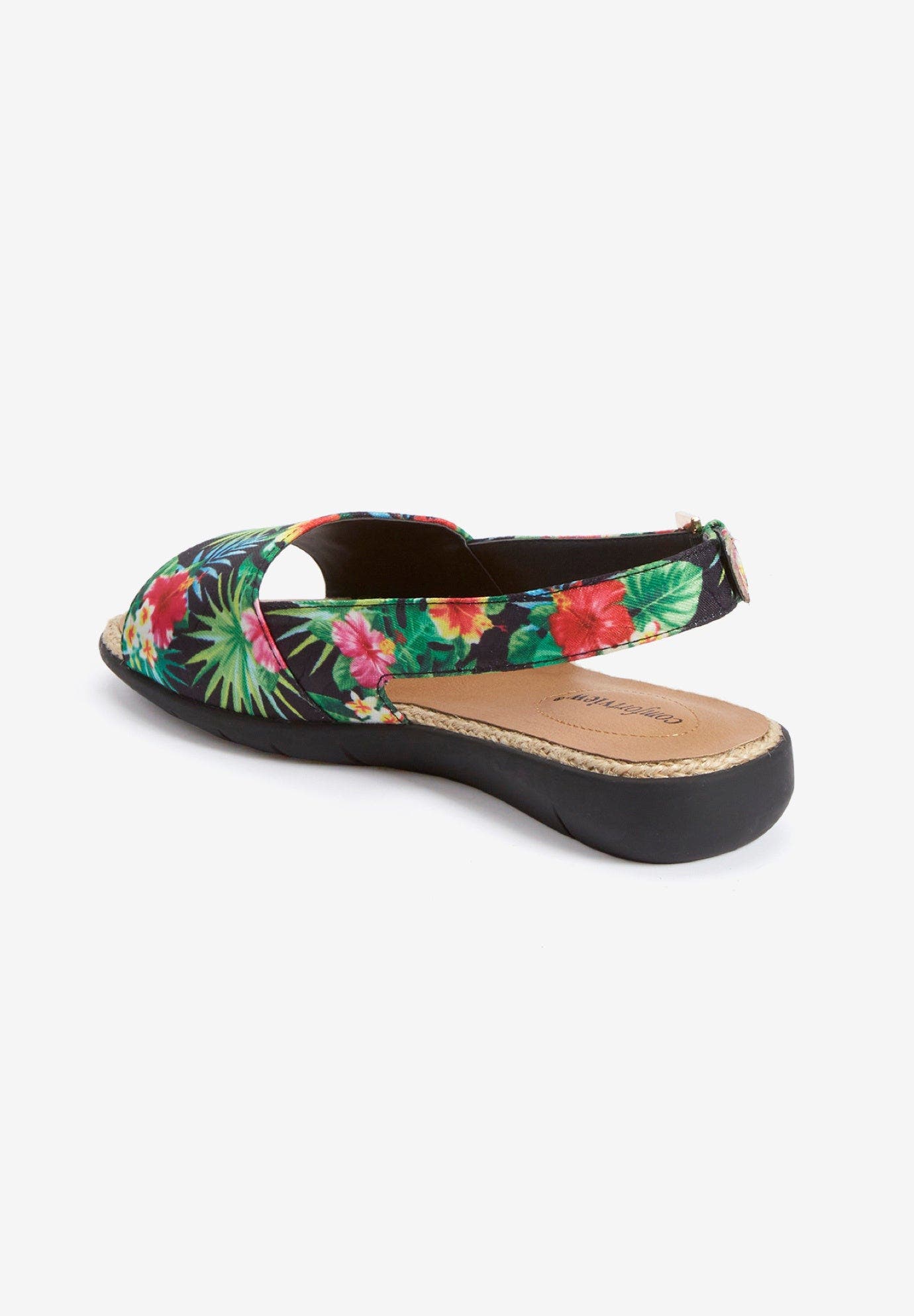 Comfortview The Adele Sling Sandal, Alternate, color, Black Floral