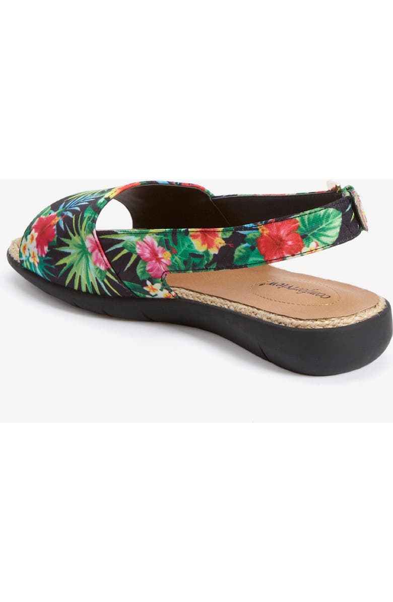Comfortview The Adele Sling Sandal, Alternate, color, Black Floral