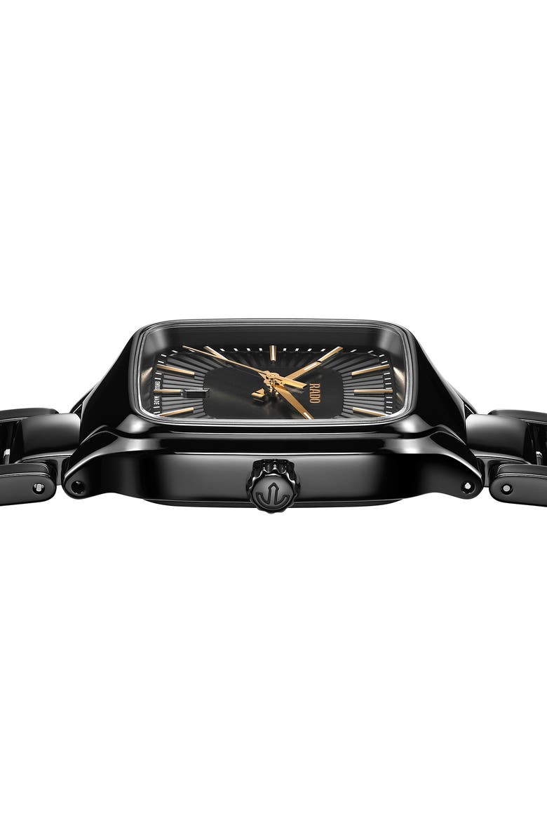 RADO True Square Bracelet Watch, 29mm, Alternate, color, Black