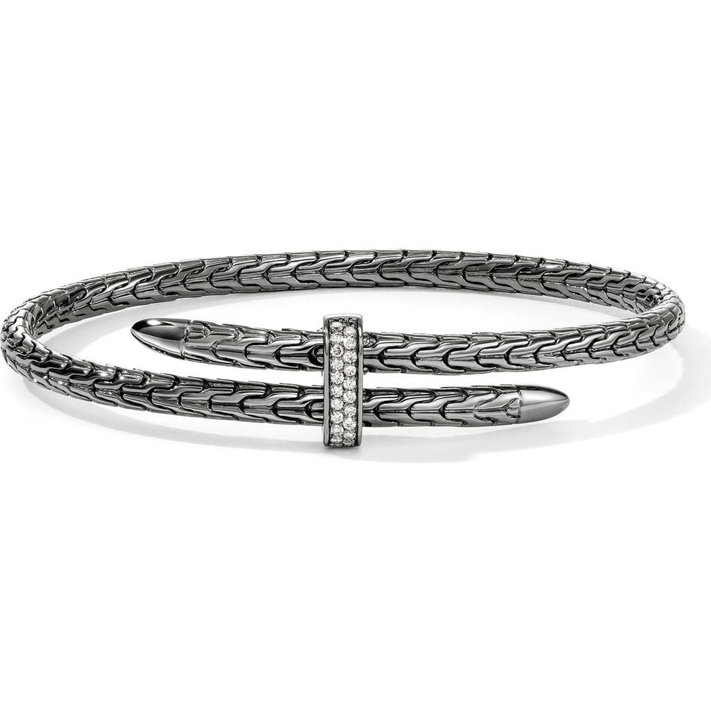 John Hardy Spear Bangle In Dark Silver