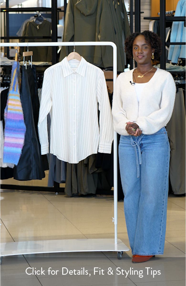 Pinstripe Cotton Button-Up Shirt, sales video thumbnail