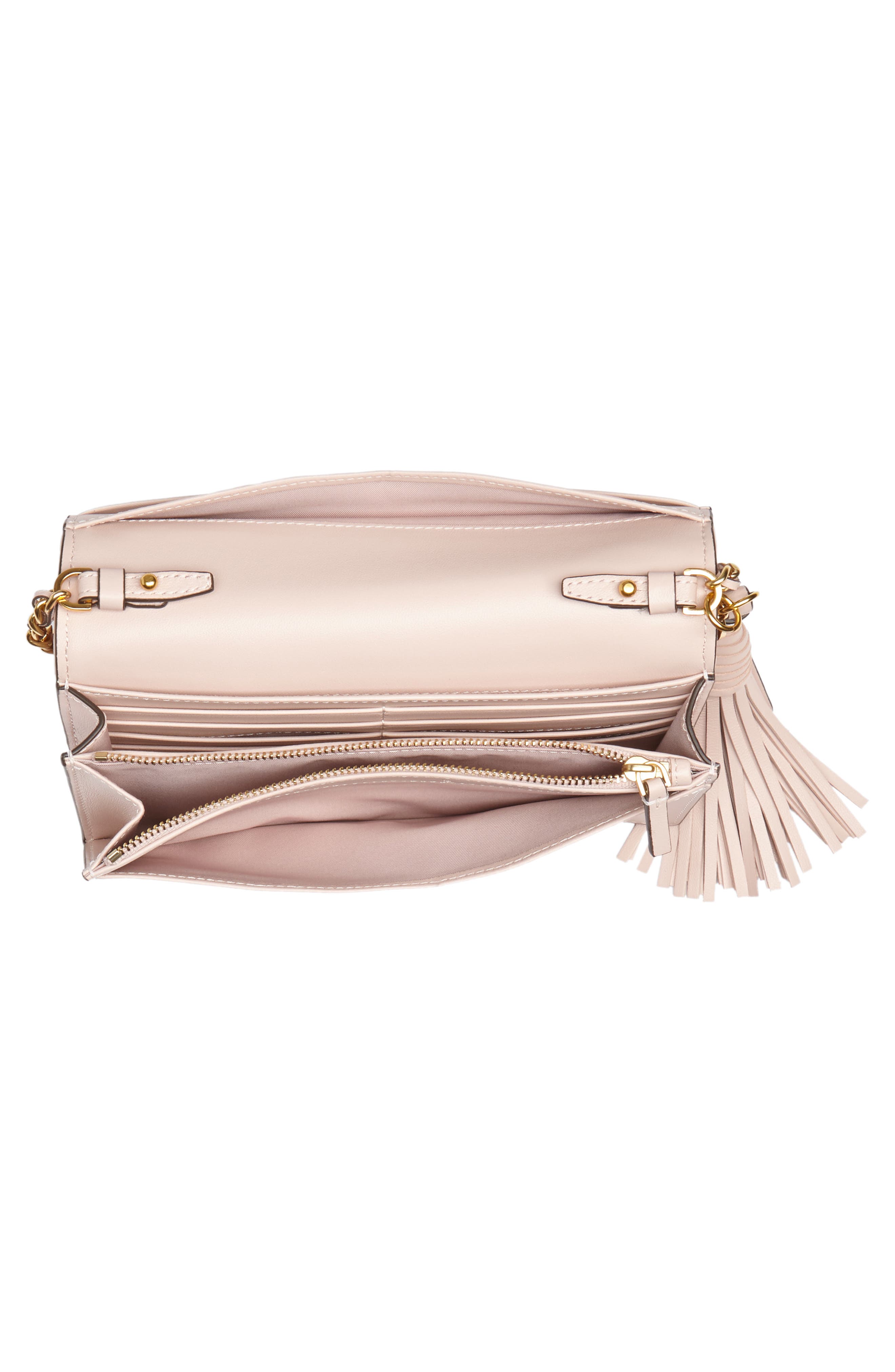 Fleming Leather Wallet/Crossbody, Alternate, color, SHELL PINK