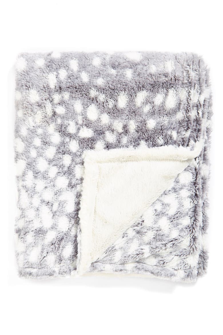 'Doe a Deer' Throw, Main, color, GREY