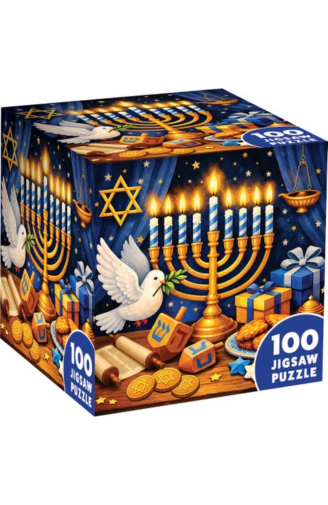 Holiday 100 Piece Puzzle - Hanukkah - 10"x10"