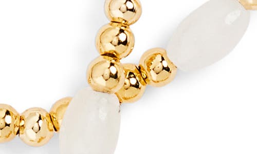 Panacea Set Of 3 Beaded Stretch Bracelets In White