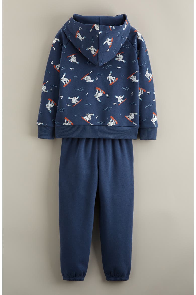 Kids' Print Hoodie & Joggers Set, Alternate, color, NAVY YETI SNOWBOARD- NAVY