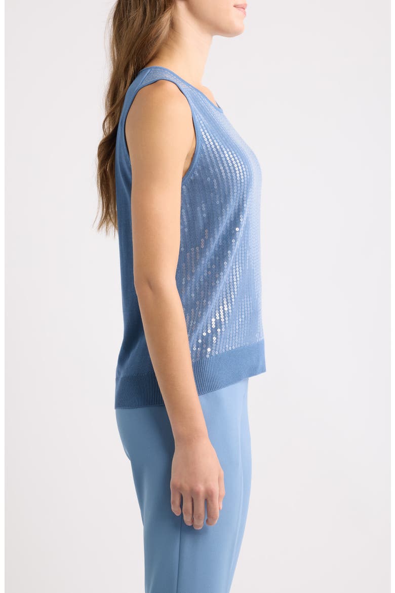Sequined Crewneck Sweater Tank, Alternate, color, DUTCH BLUE