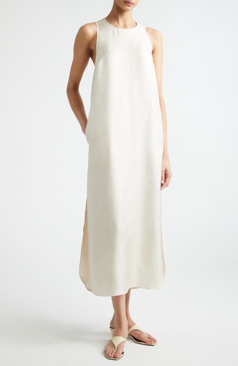 Paloma Twist Detail Silk Twill Dress