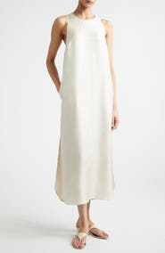 LOULOU DE SAISON Paloma Twist Detail Silk Twill Dress