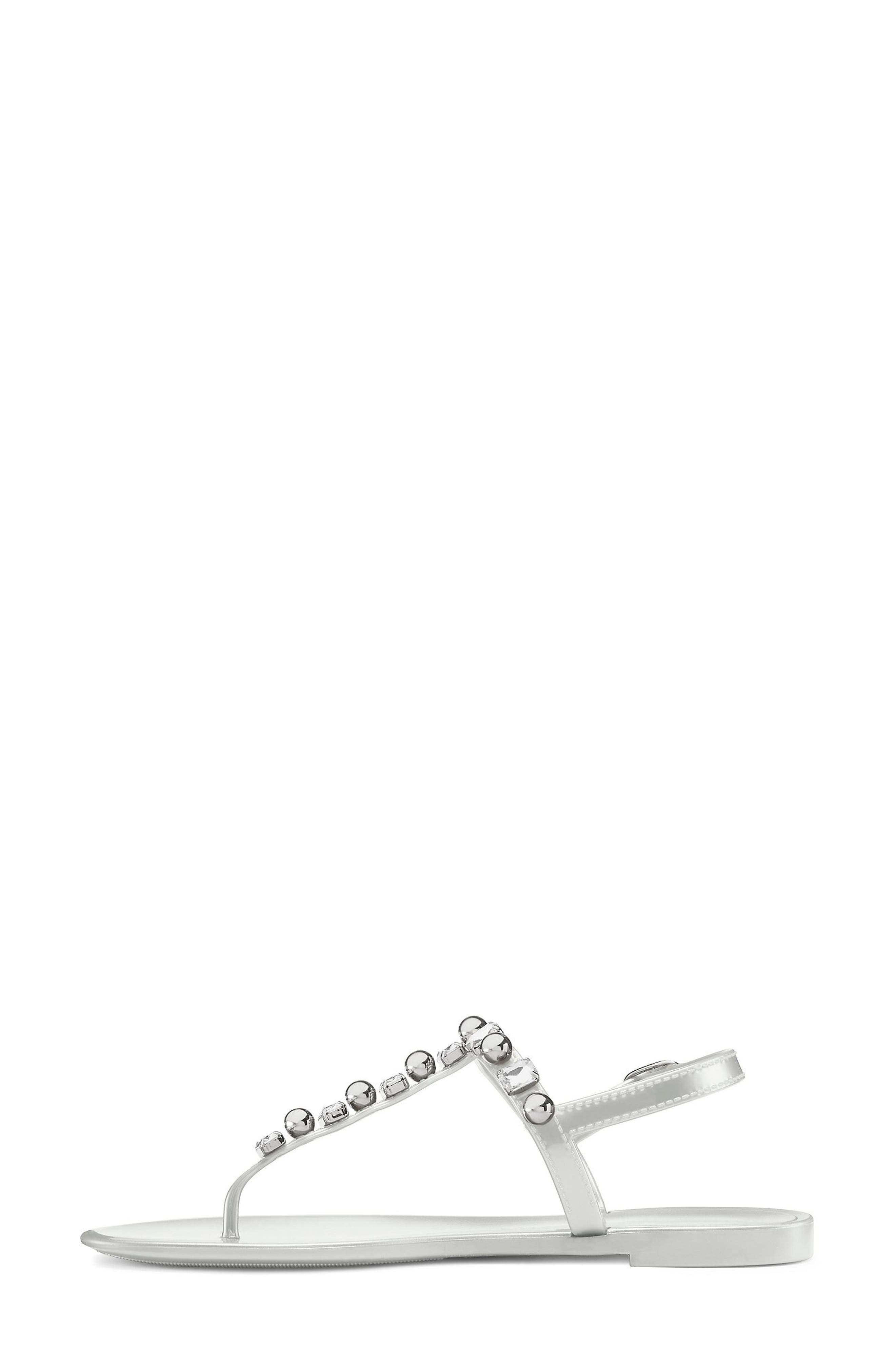 Goldie Crystal Jelly Sandal, Alternate, color, SILVER