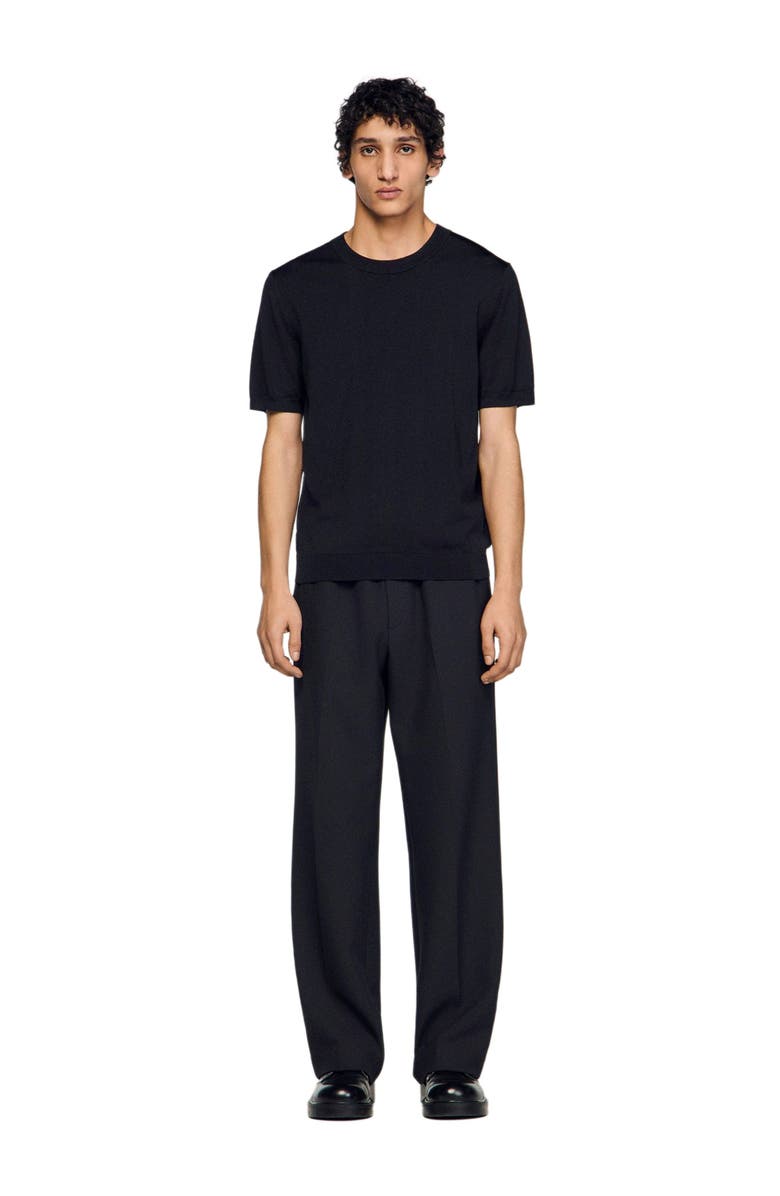 SANDRO Knitted T-shirt, Alternate, color, Black