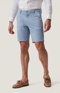 34 Heritage Arizona Slim Fit Blue Tie Print Flat Front Cotton Shorts