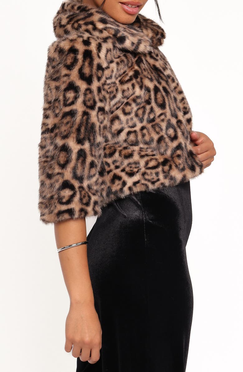 Petal & Pup Florian Faux Fur Crop Jacket, Alternate, color, Leopard