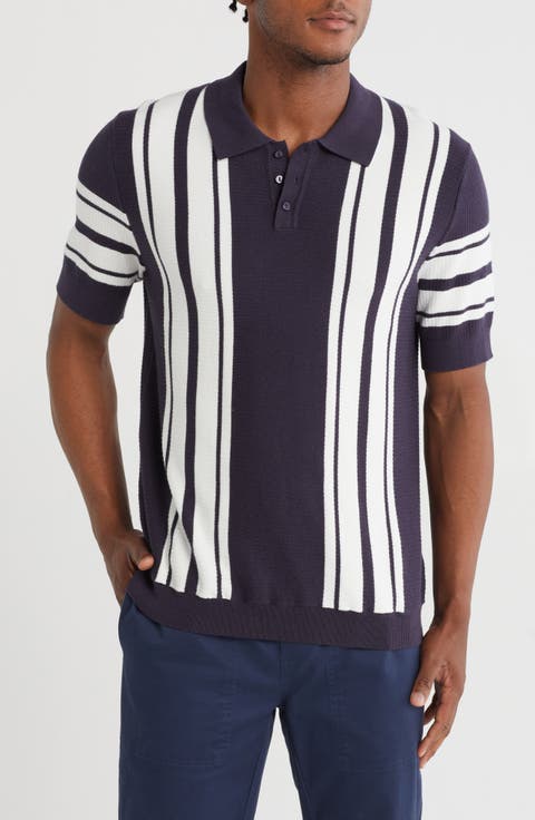Vertical Stripe Sweater Polo