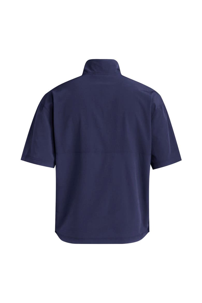 Men's adidas  Navy Georgia Tech Yellow Jackets Woven Quarter-Zip Short Sleeve Pullover, Alternate, color, Navy