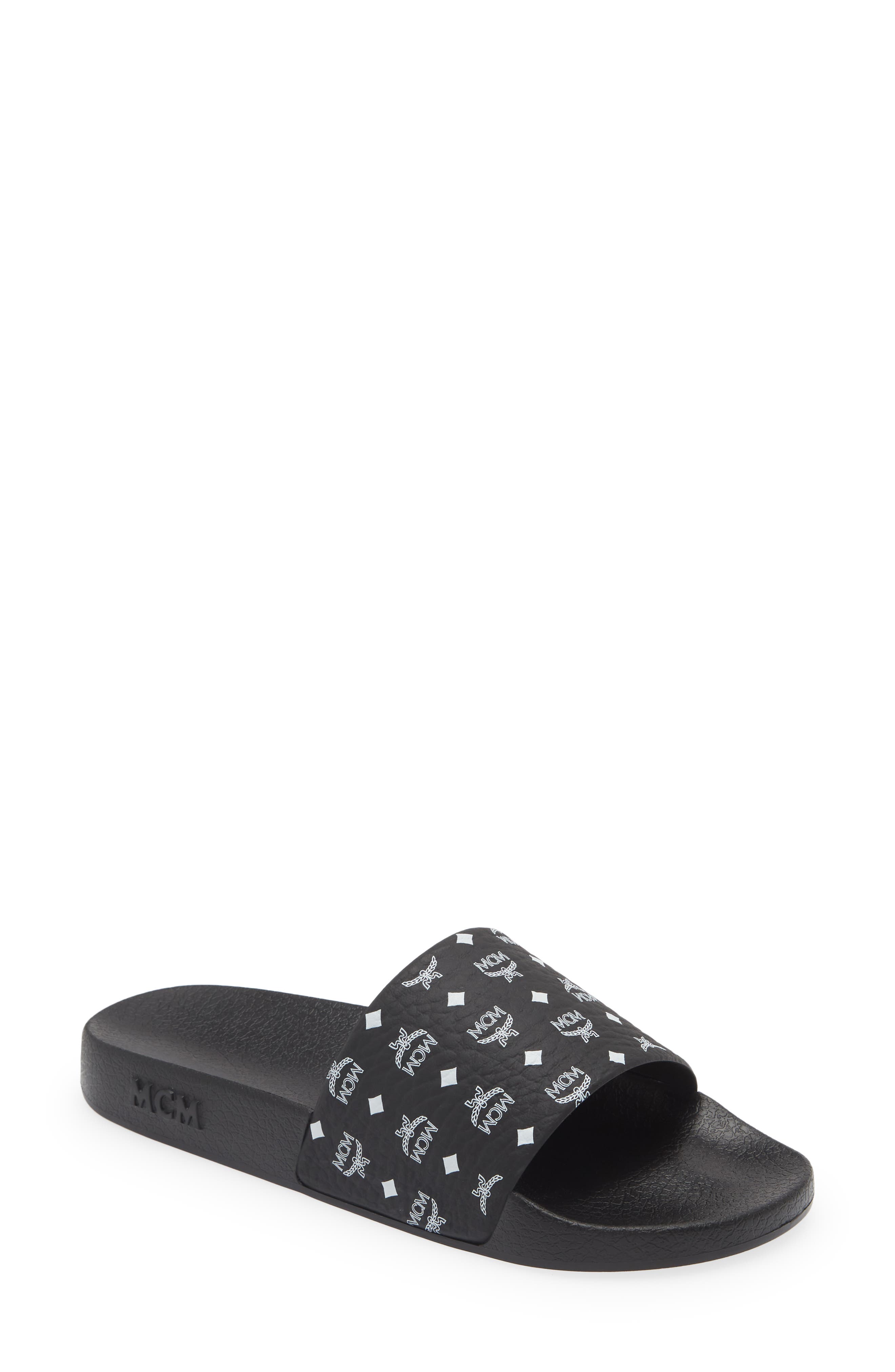 MCM Monogram Slide Sandal, Main, color, 