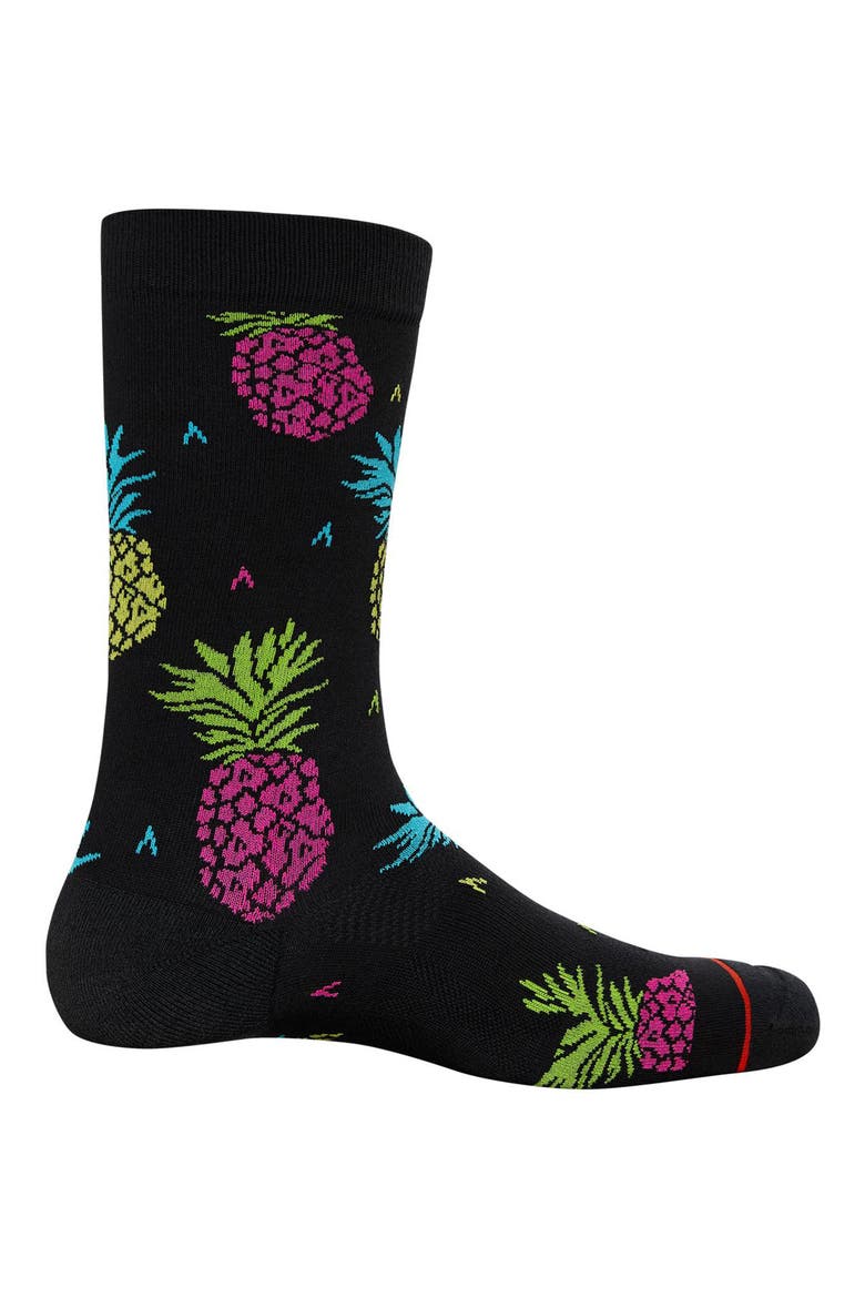 Whole Package Crew Socks, Alternate, color, PINEAPPLE FLIP- BLACK