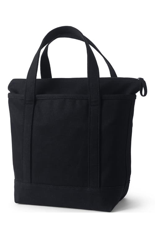Lands' End Zip Top Canvas Tote Bag In Black