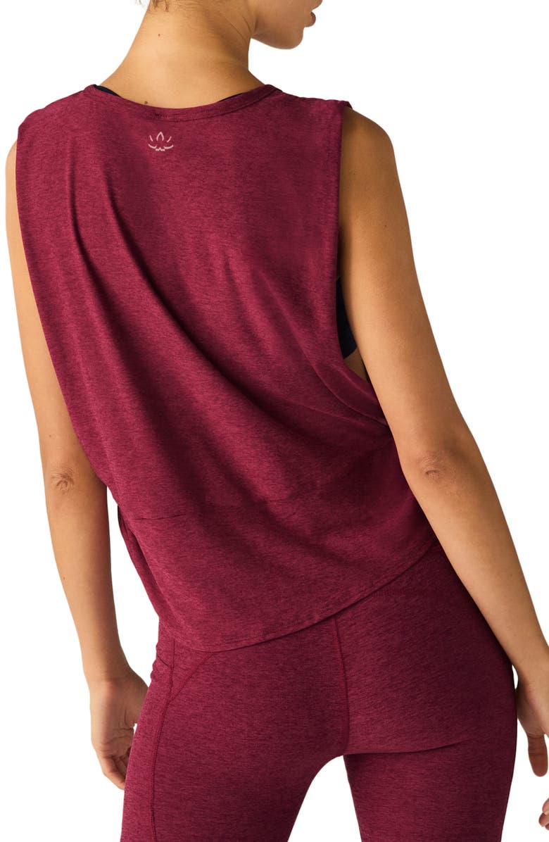 Beyond Yoga Featherweight Side Twist Tank, Alternate, color, Bordeaux Heather