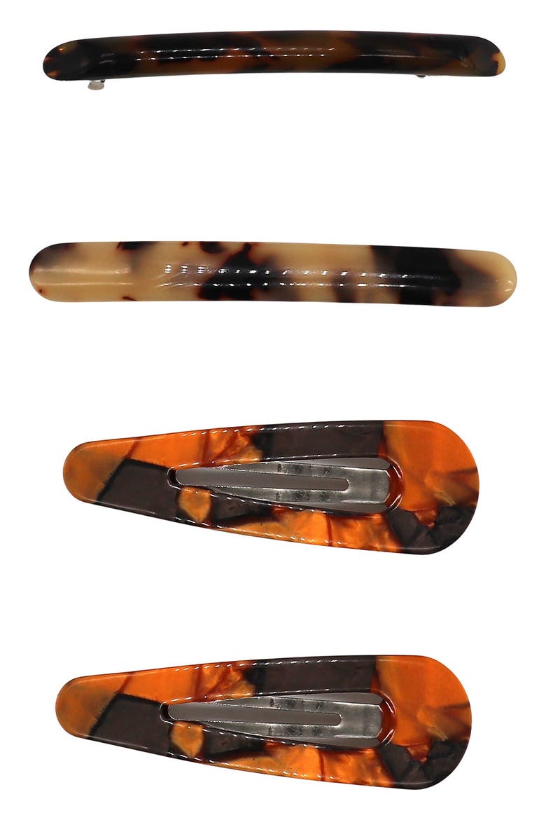 Tasha Assorted 4-Pack Hair Clips, Main, color, MULTI TORT