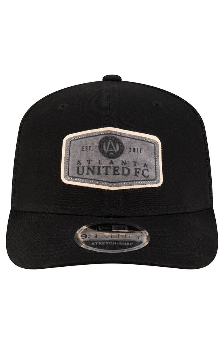 New Era Men's New Era  Black Atlanta United FC Labeled 9SEVENTY Trucker Stretch-Snap Adjustable Hat, Alternate, color, 