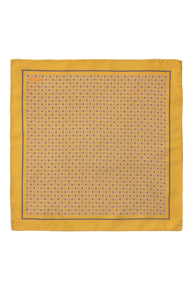 Geometric Silk Pocket Square, Alternate, color, LIGHT YELLOW