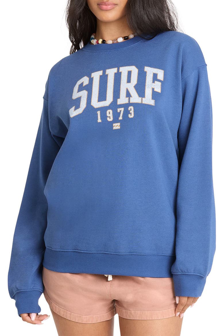 Gone Surfing Graphic Sweatshirt, Main, color, TRUE NAVY