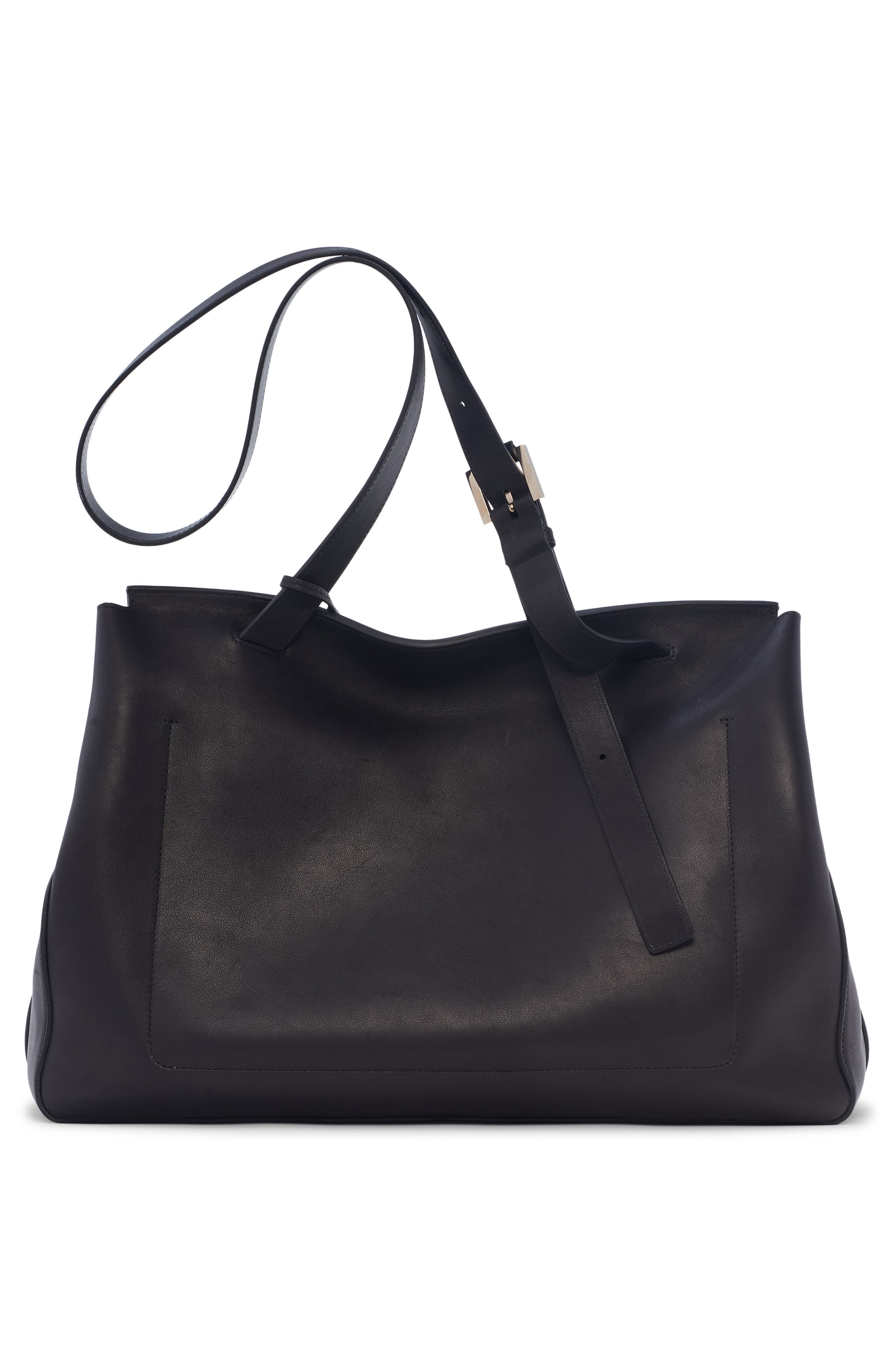 TOM FORD Large Besace Leather Messenger Bag, Alternate, color, Black