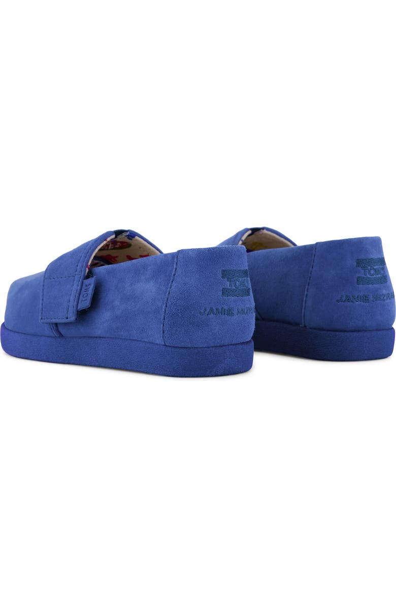 TOMS x Jamie Mizrahi Kids' Alp FWD Water Repellent Suede Slip-On Espadrille, Alternate, color, Bright Blue