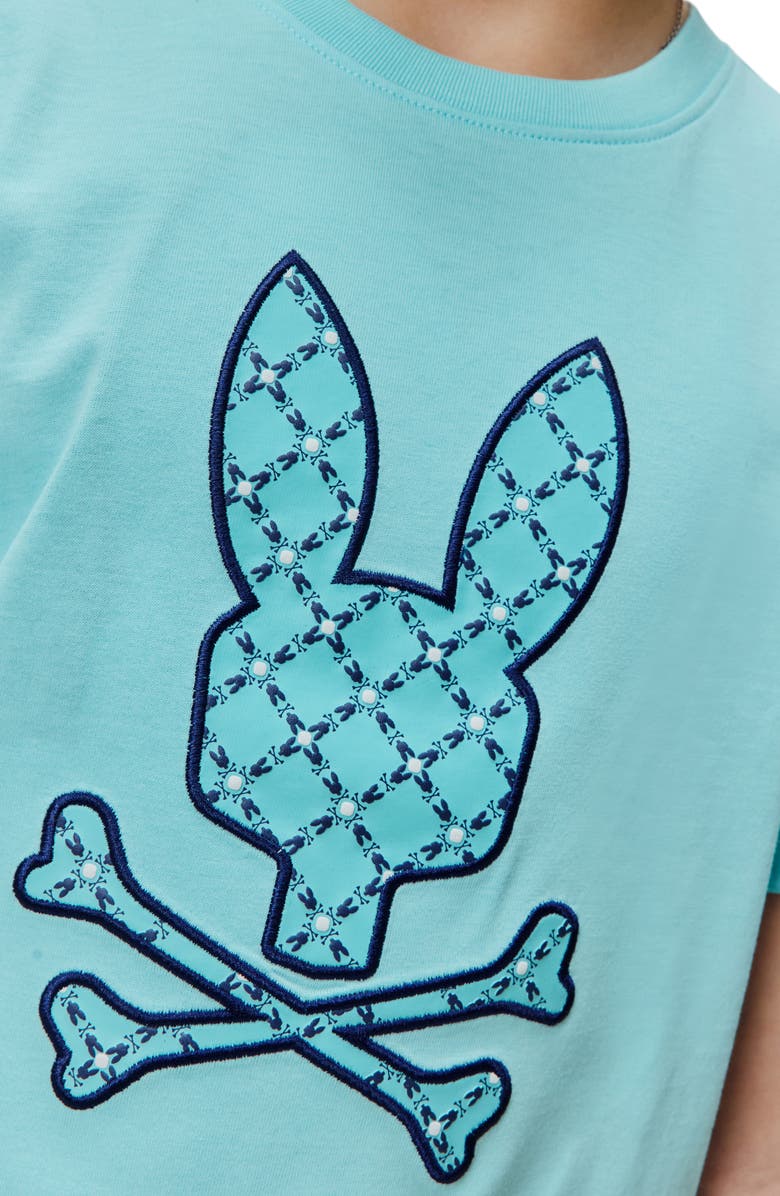 Psycho Bunny Kids' Aram Embroidered Bunny Graphic T-Shirt, Alternate, color, Antigua Sand