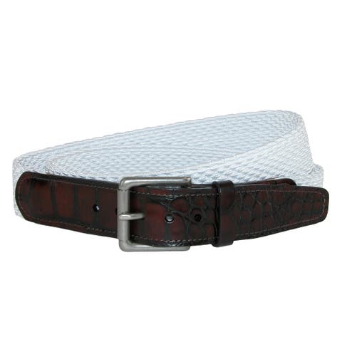 Men's Hampton Stretch Belt with Croc Print Tabs
