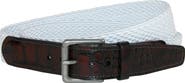 CrookhornDavis Men's Hampton Stretch Belt with Croc Print Tabs