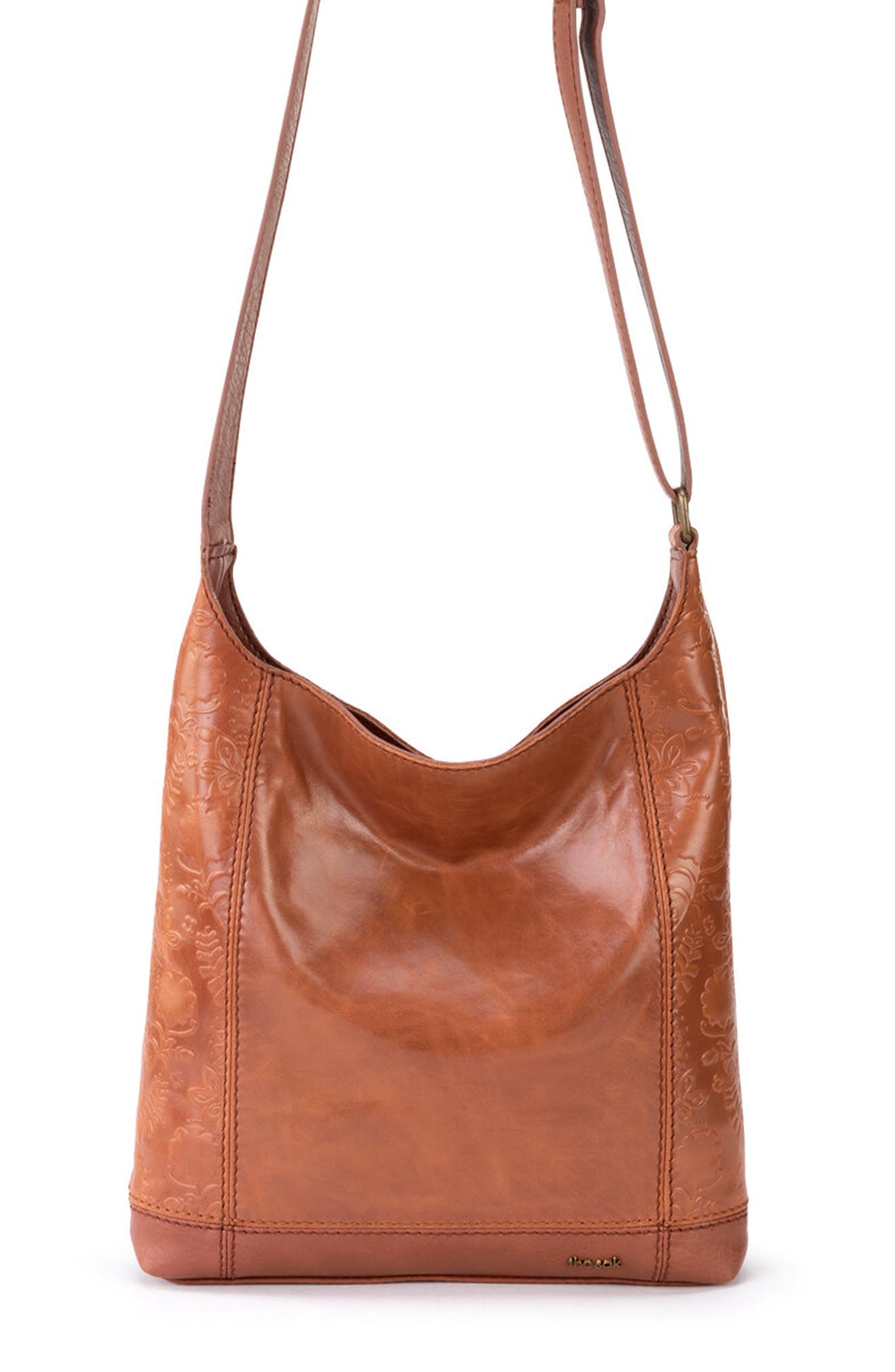 De Young Crossbody Bag, Alternate, color, TOBACCO FLORAL EMBOSSED