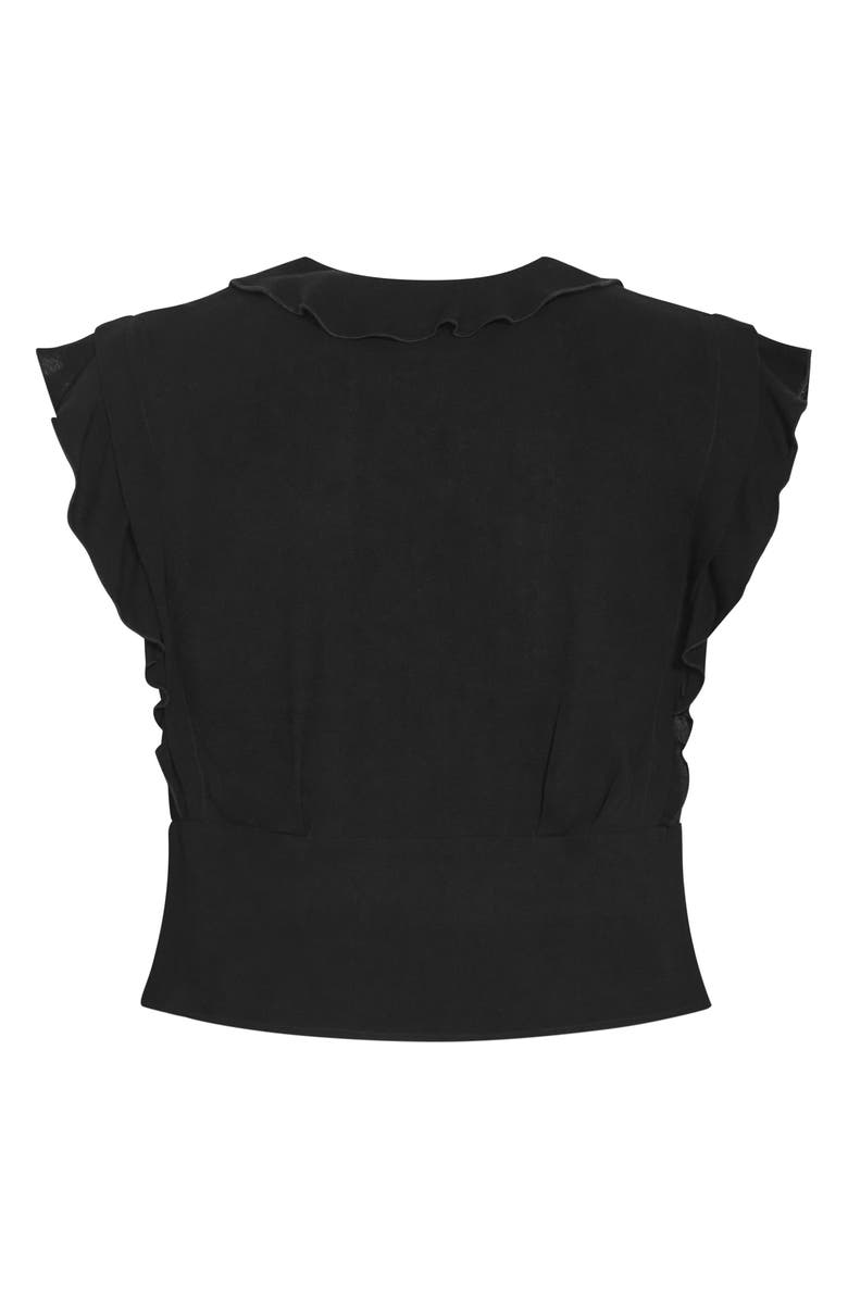 City Chic Spring Love Ruffle Sleeve Crop Top, Alternate, color,