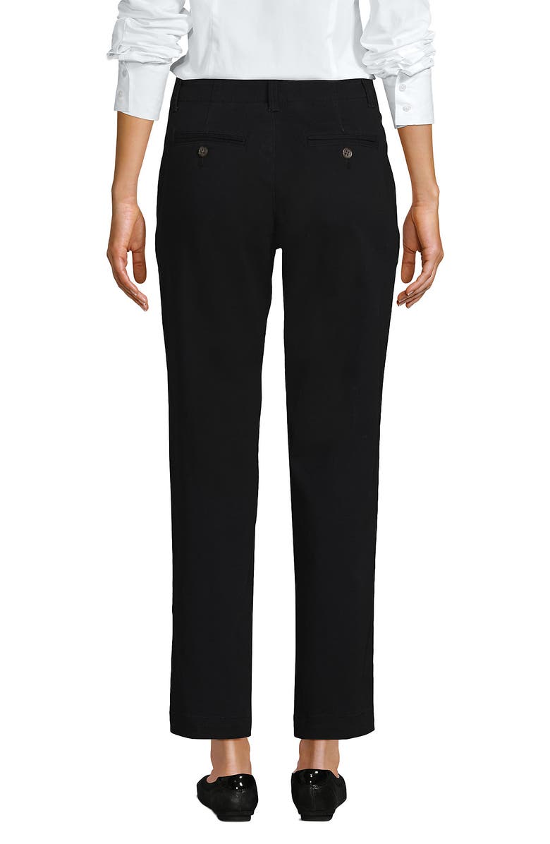 Lands' End Mid Rise Classic Straight Leg Chino Ankle Pants, Alternate, color, Black