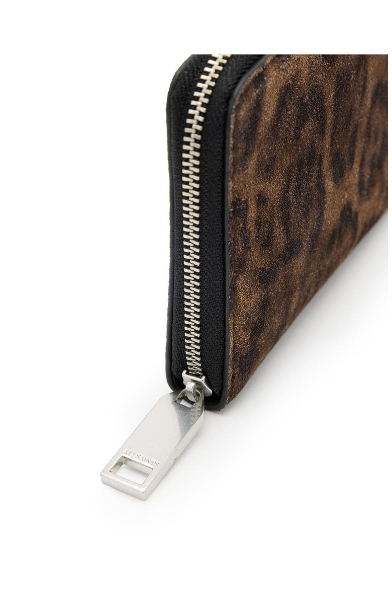 Lena Leopard Suede Zip Wallet, Alternate, color, LEOPARD BROWN