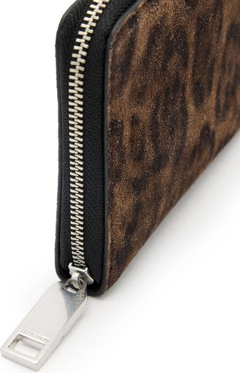 Lena Leopard Suede Zip Wallet