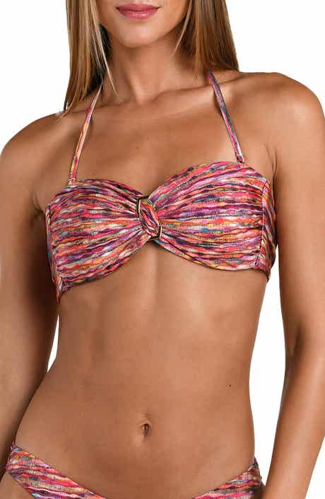Shimmer Ripple Twist Bandeau Bikini Top