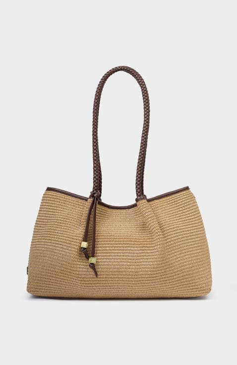 Nova Raffia Small Shoulder Tote