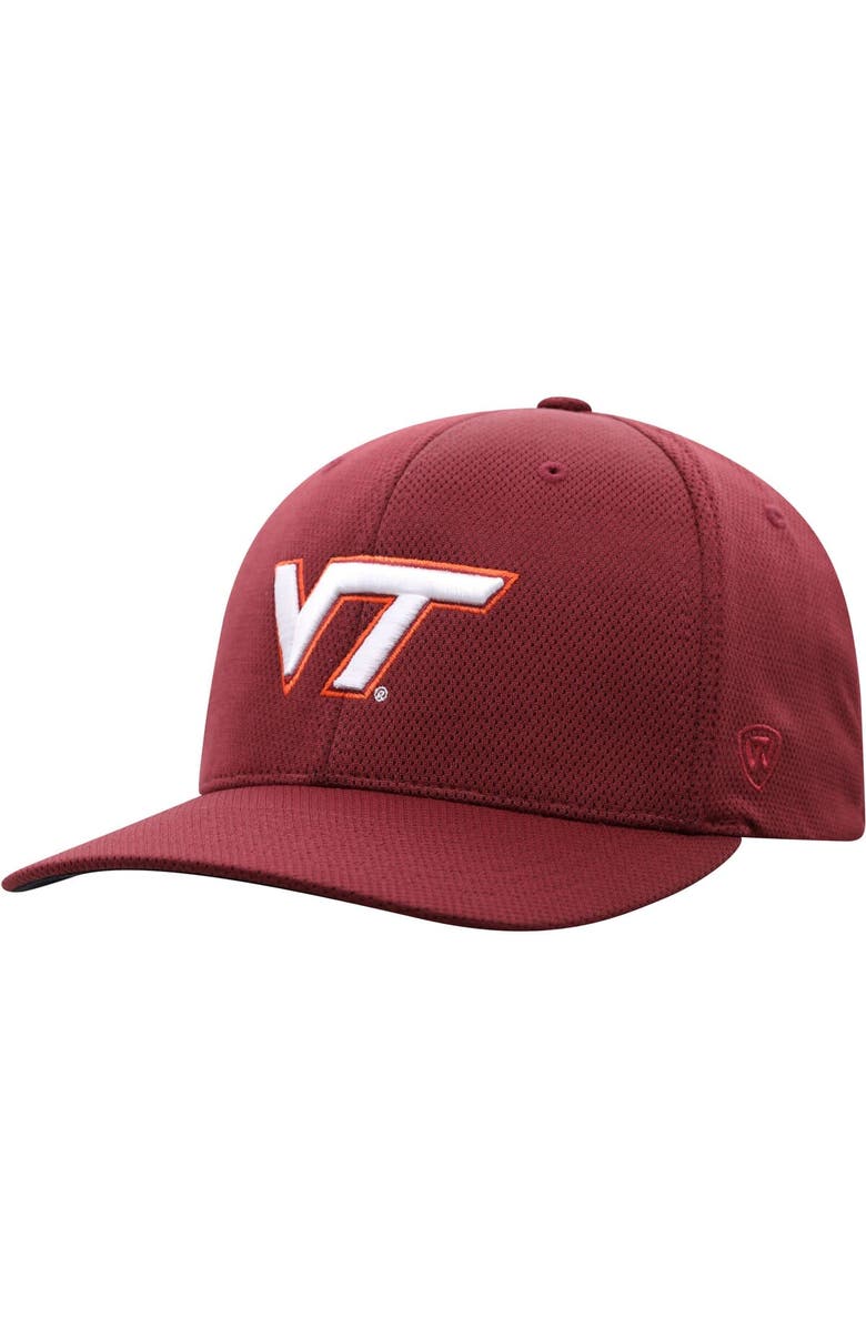TOP OF THE WORLD Men's Top of the World Maroon Virginia Tech Hokies Reflex Logo Flex Hat, Main, color, Maroon