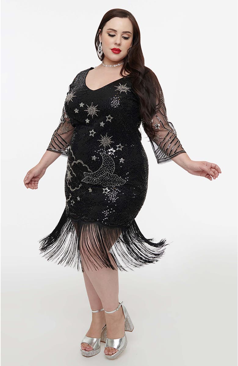 Unique Vintage Plus Size 1920s Margaux Flapper Dress, Main, color, 