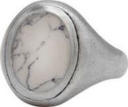 John Varvatos Men's Artisan Sterling Silver Howlite Signet Ring