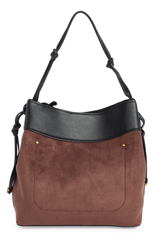 Steve Madden Opal Mixed Media Hobo Bag In Brown