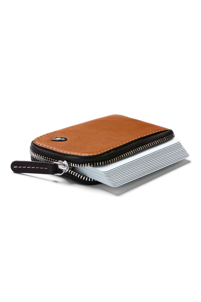 Leather Card Pocket, Alternate, color, CARAMEL