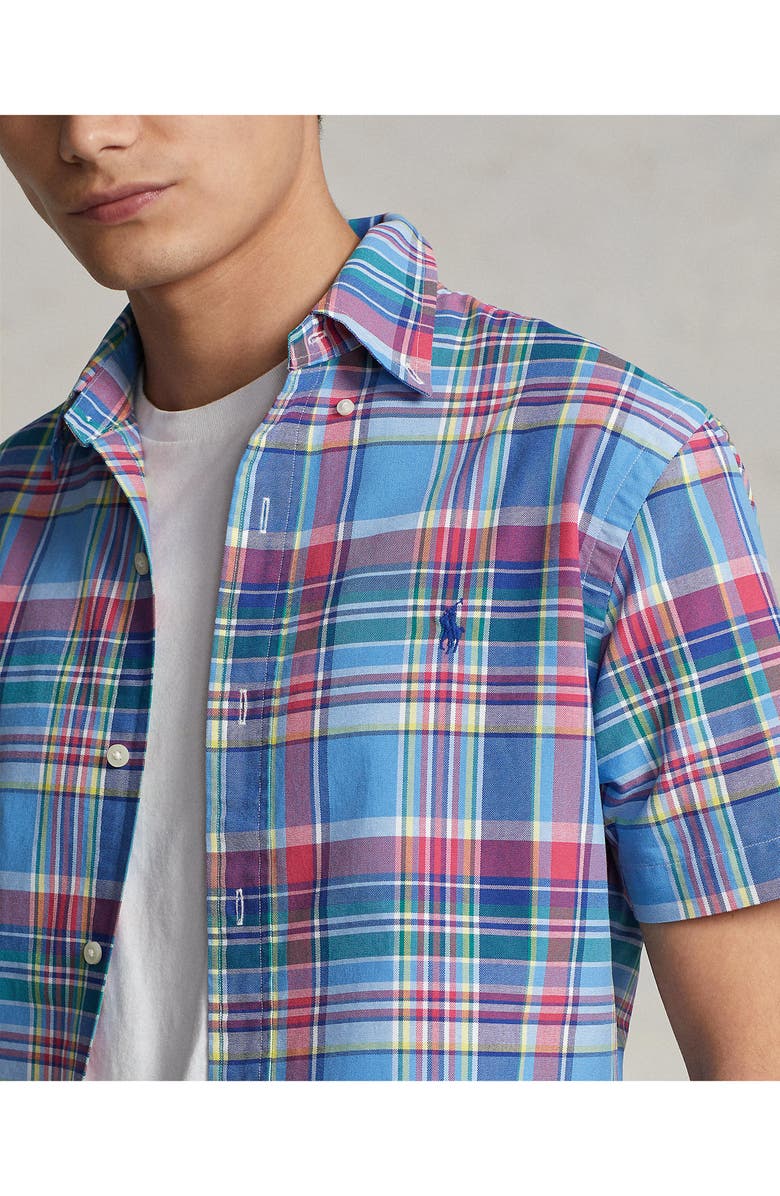 Polo Ralph Lauren Classic Fit Plaid Short Sleeve Button-Down Oxford Shirt, Alternate, color, Multi