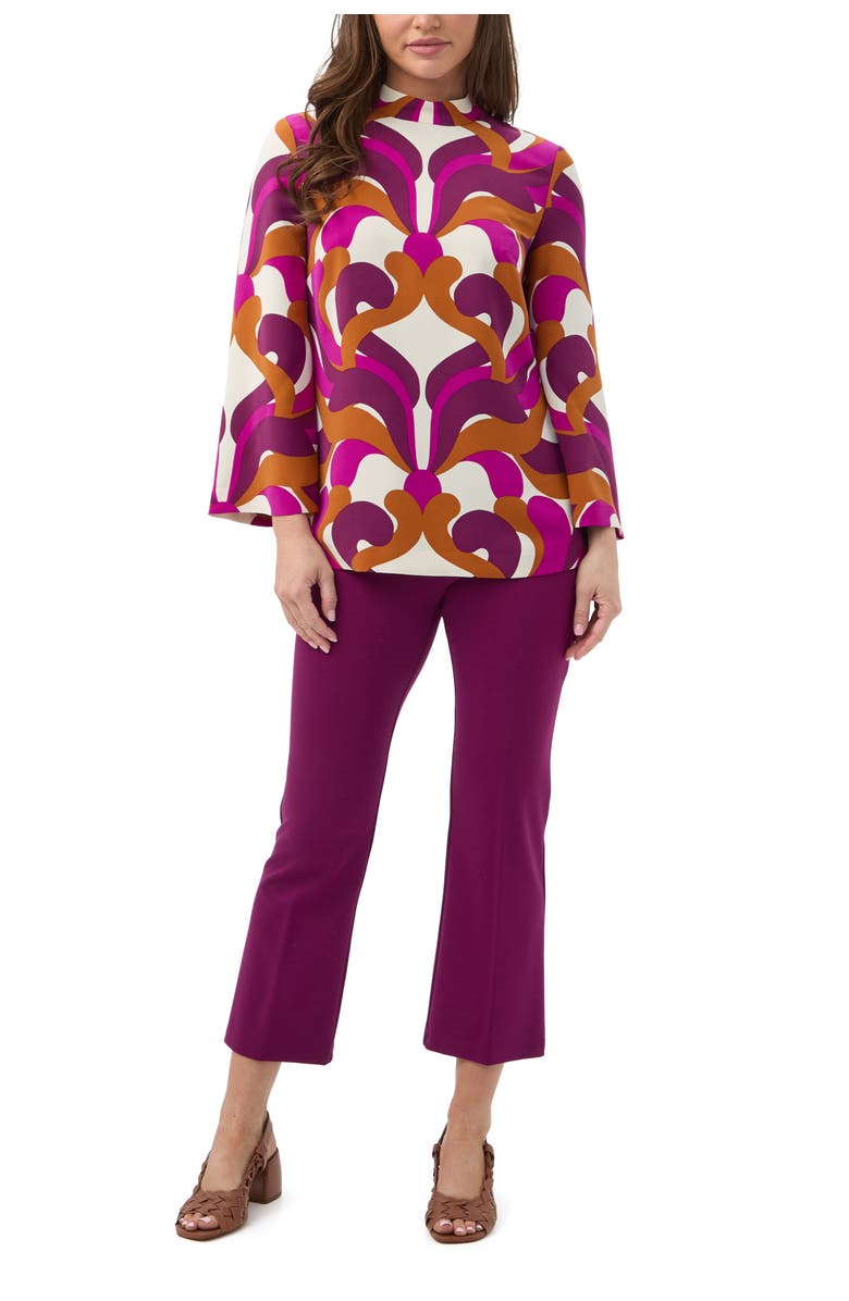 Trina Turk Nyssa High Neck Pritnted Top, Alternate, color, Multi