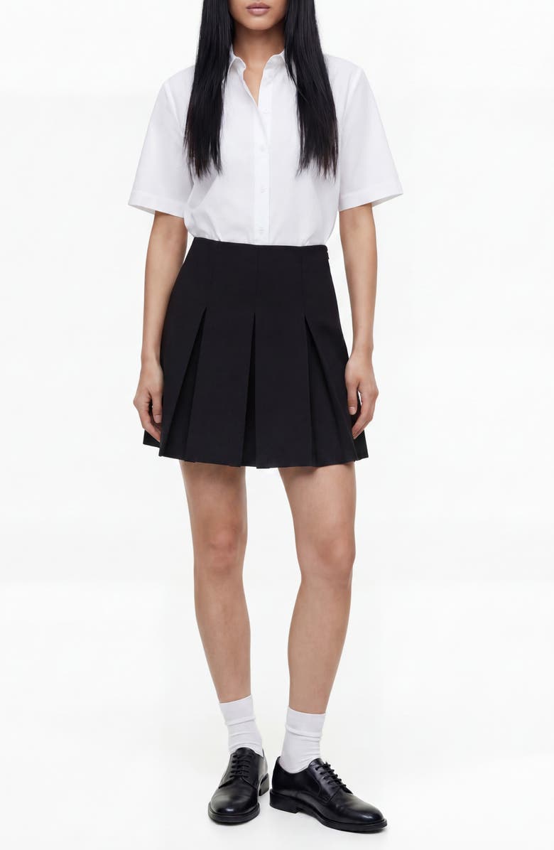 Love By Design Mandy Pleated Skirt, Alternate, color, Black