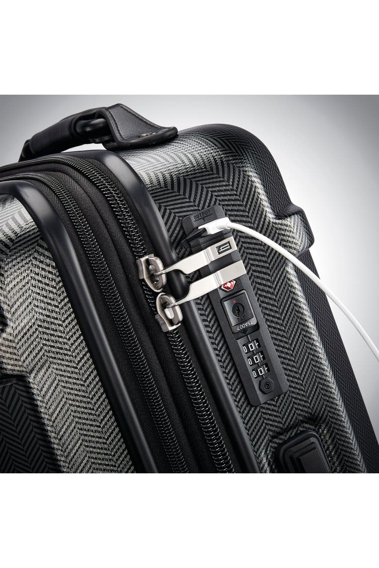 Century Deluxe Carry-On Expandable Spinner 22", Alternate, color, Black/Gunmetal