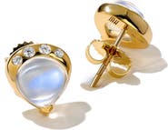 Mark Henry Gumdrop Moonstone & Diamond Stud Earrings